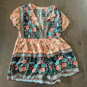Floral Button Down Romper